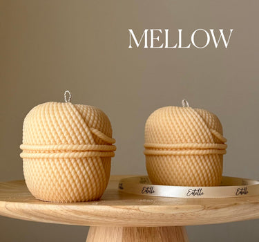 Knitting Wool Soy Candle: Handmade Pillar Candle, Home Decor