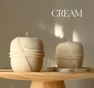 Knitting Wool Soy Candle: Handmade Pillar Candle, Home Decor