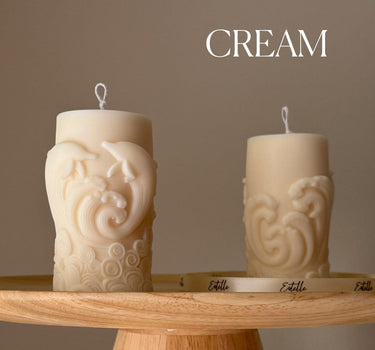 Dolphin Pillar Candle: Handmade Soy Wax Home Decor
