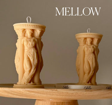 Caryatid Greek Column Soy Candle: Handmade Home Decor