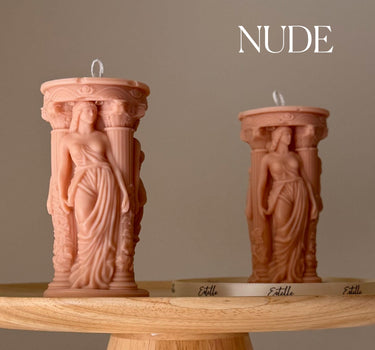 Caryatid Greek Column Soy Candle: Handmade Home Decor