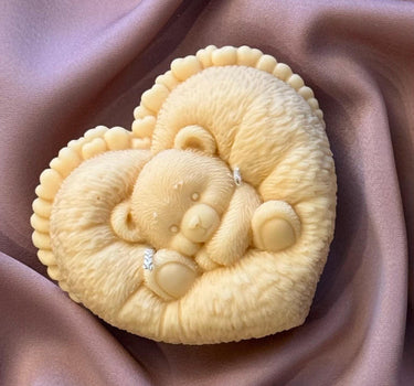 Teddy Bear Soy Candle | Heart-Shaped, Handmade Home Decor
