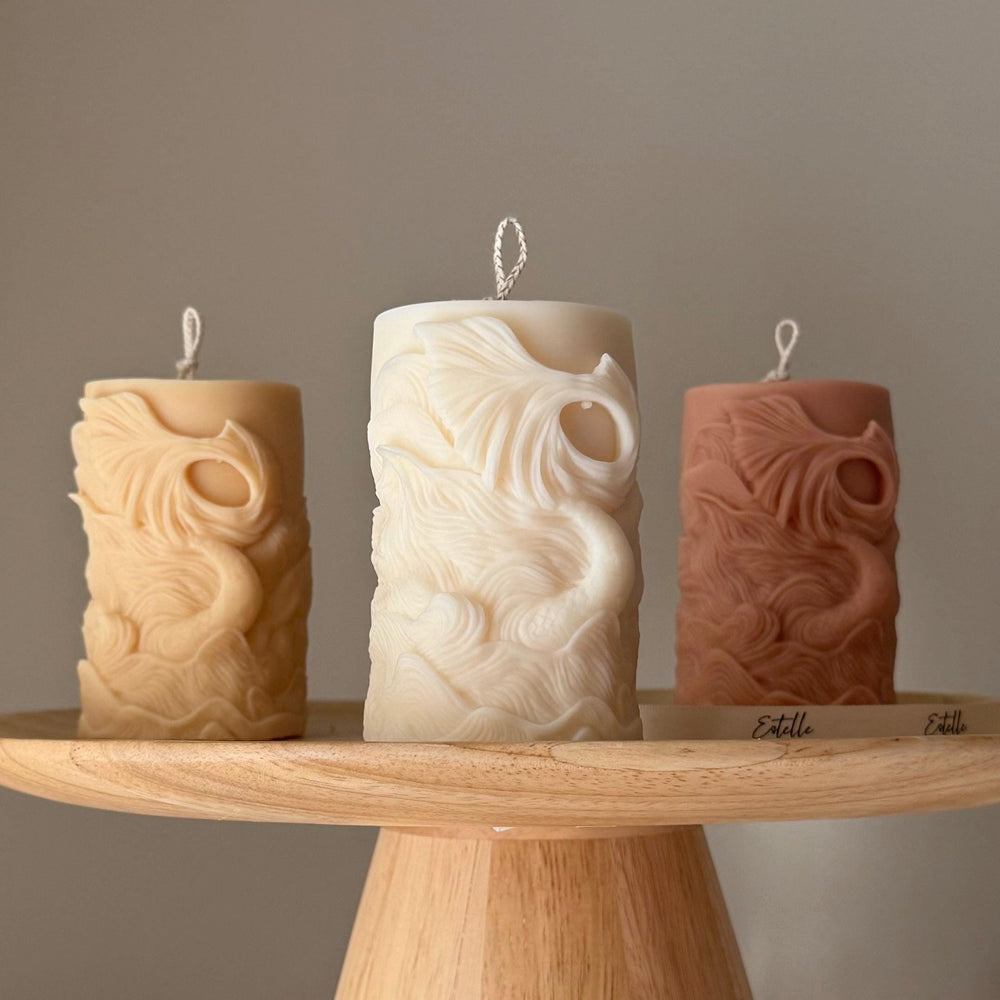 Fishtail Soy Pillar Candle: Handmade Home Decor