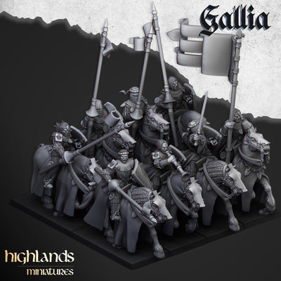 Young Knights of Gallia mini set - 28/32mm Scale Premium Resin Models for Wargaming and RPG, DnD, Human, Gallia Durable High Quality Cavalry