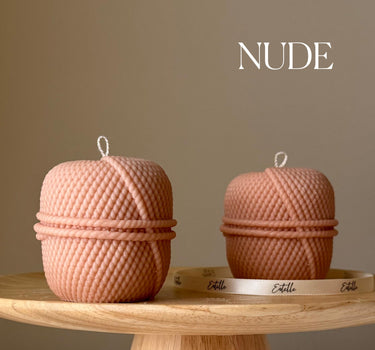 Knitting Wool Soy Candle: Handmade Pillar Candle, Home Decor
