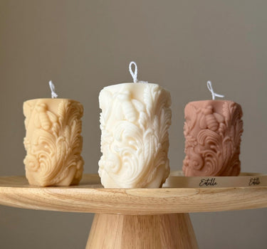 Bees Soy Pillar Candle: Handmade Home Decor Gift