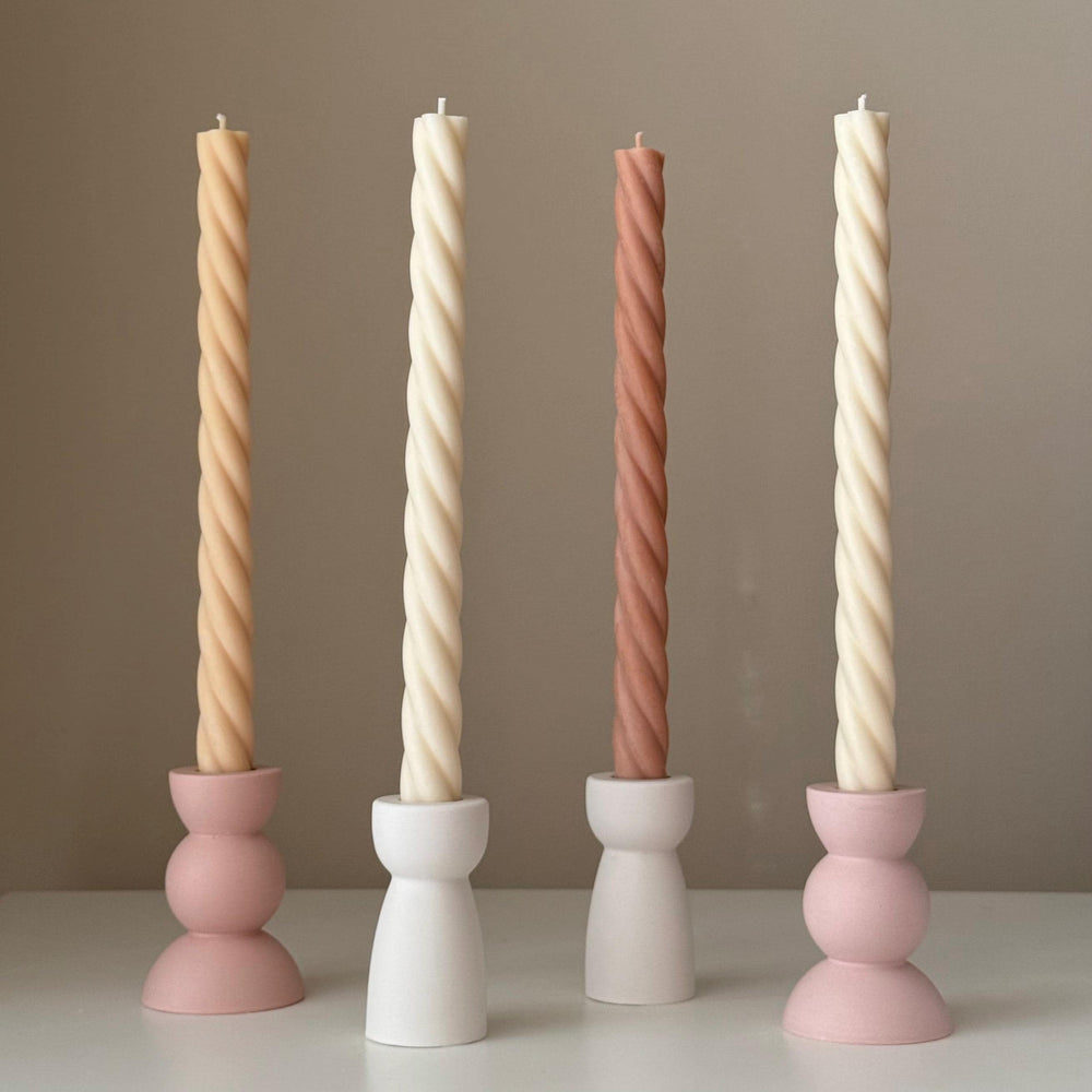 Handmade Spiral Taper Candle: Decorative Soy Wax Candle
