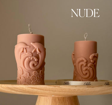Dolphin Pillar Candle: Handmade Soy Wax Home Decor