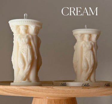 Caryatid Greek Column Soy Candle: Handmade Home Decor