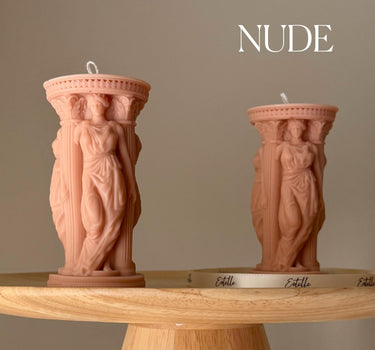 Caryatid Greek Column Soy Candle: Handmade Home Decor