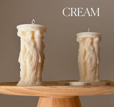 Caryatid Greek Column Soy Candle: Handmade Home Decor