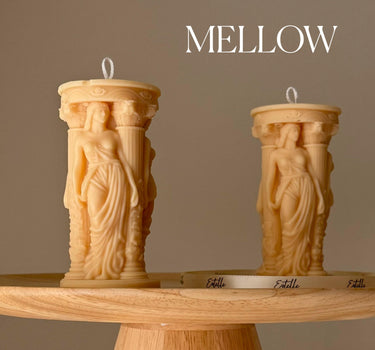 Caryatid Greek Column Soy Candle: Handmade Home Decor