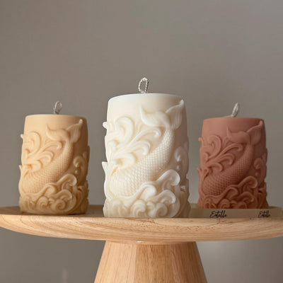 Fishtail Soy Pillar Candle: Handmade Home Decor