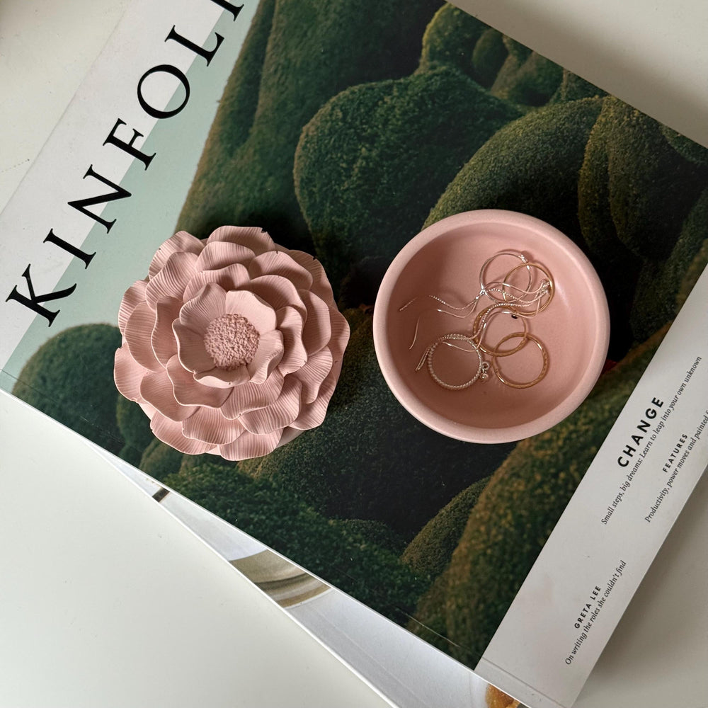 Pot de fleurs en Jesmonite : Décoration scandinave, Rangement à bijoux