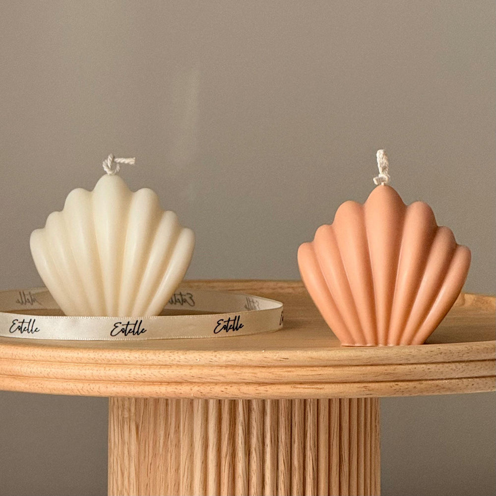 Bougie Coquille Saint-Jacques : Décoration d'été, Cire de soja végétalienne