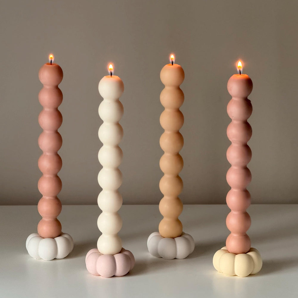 Flower Candlestick Holder: Jesmonite Table Decor