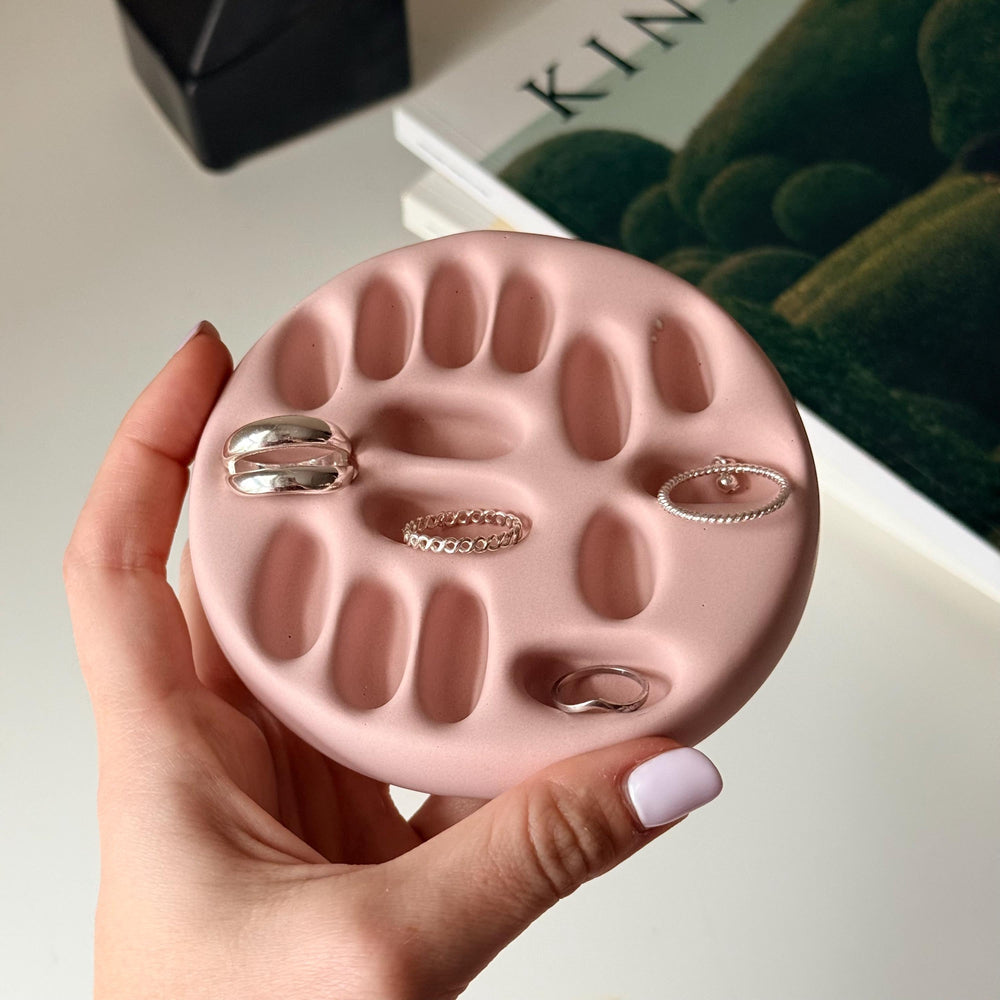 Minimal Ring Organizer Dish | Sculptural Jesmonite Tray