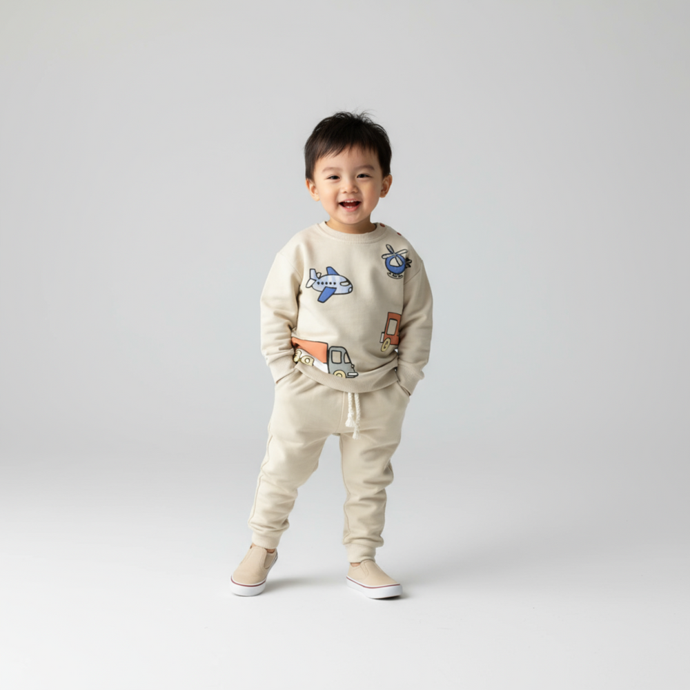 Travel Boy Cotton Joggers Set