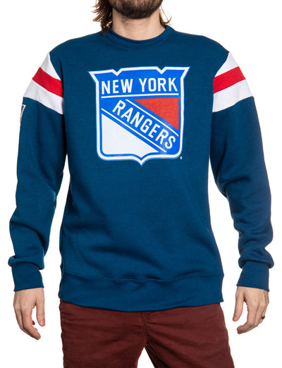 Sweat-shirt ras du cou de style universitaire rétro des Rangers de New York