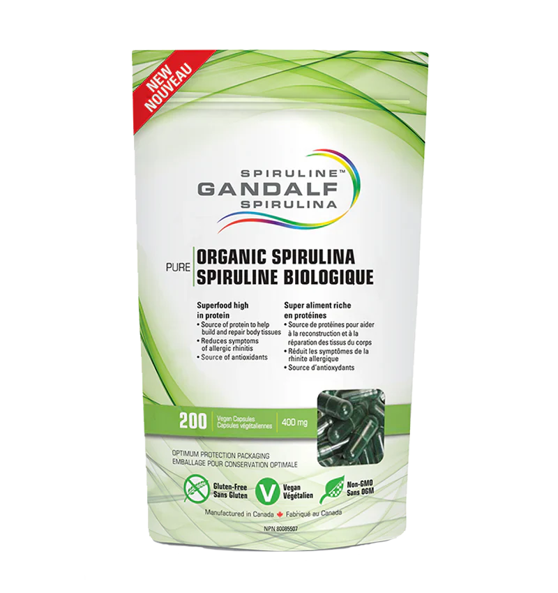 Organic Spirulina 400mg Vegetable Capsules — Unytii - Suppléments et Produits Naturels