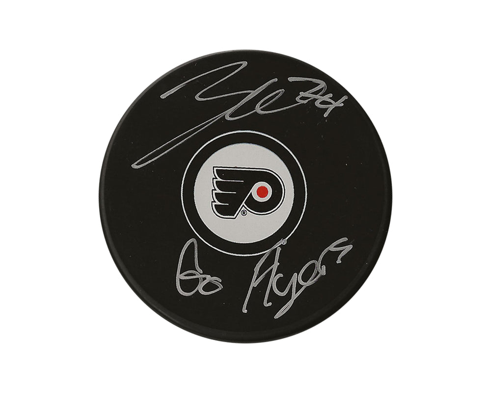 Zayde Wisdom Autographed Philadelphia Flyers Autograph Model Puck Inscribed "Go Flyers"