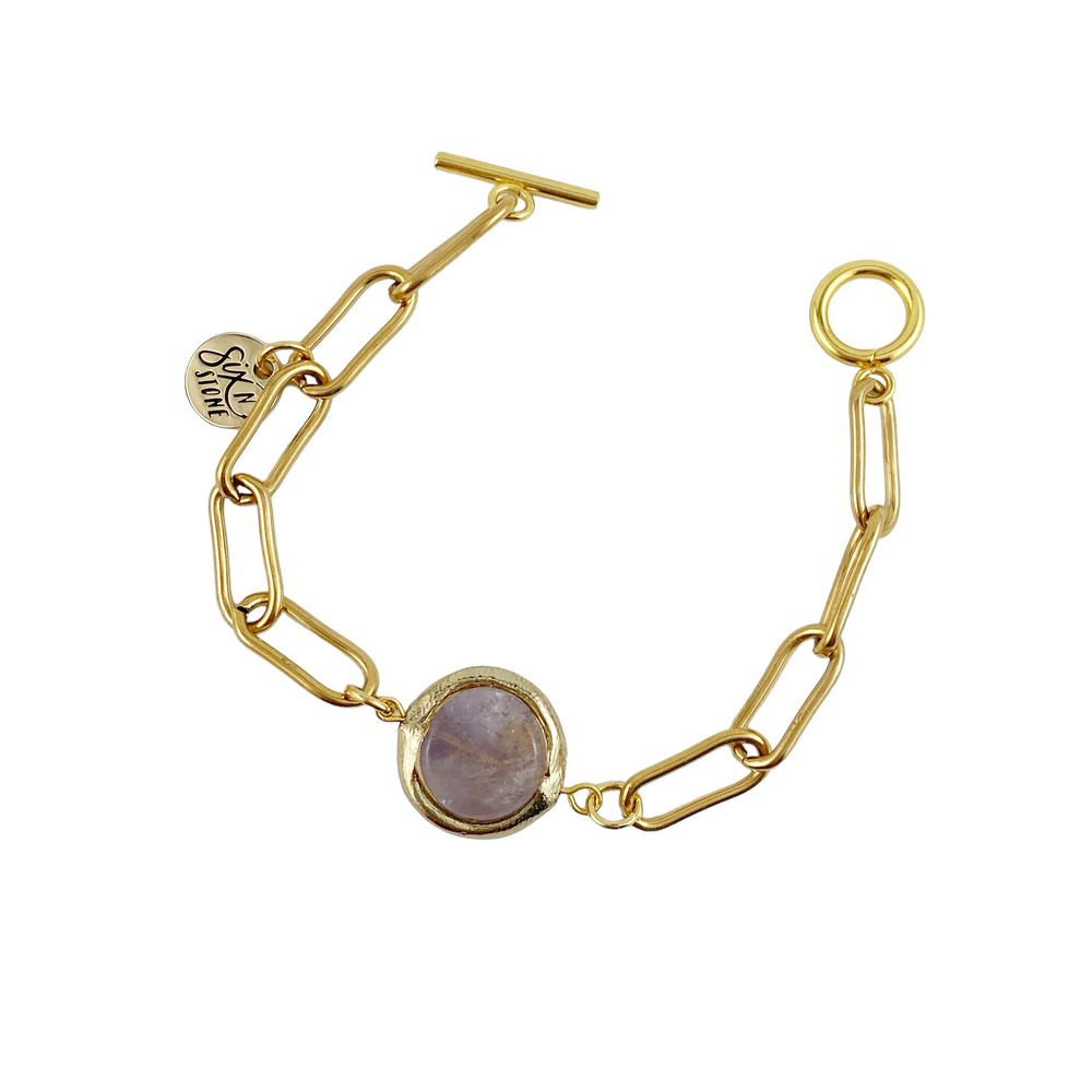 Bracelet en or et améthyste