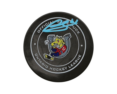 Palet de match officiel des Barrie Colts, autographié par Ryan Suzuki