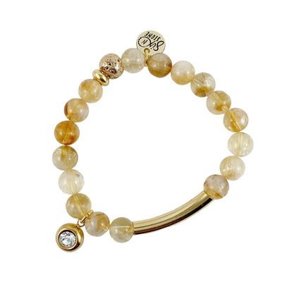 Bracelet jonc en citrine et or