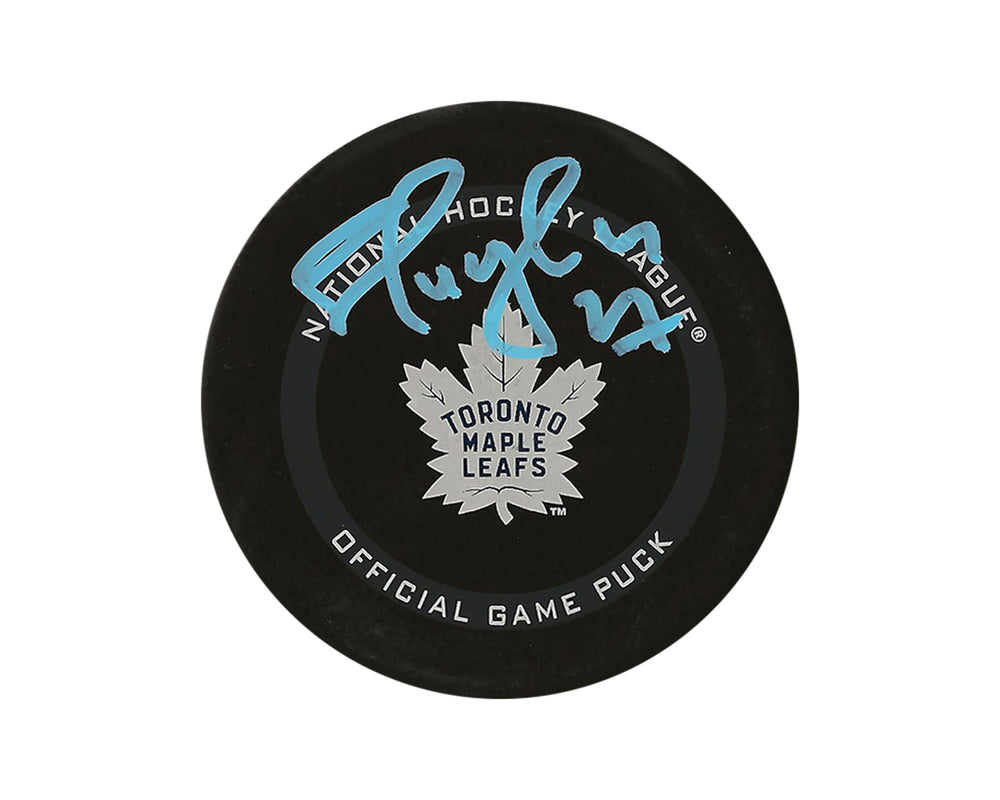 Palet de match officiel des Maple Leafs de Toronto, autographié par Shayne Corson