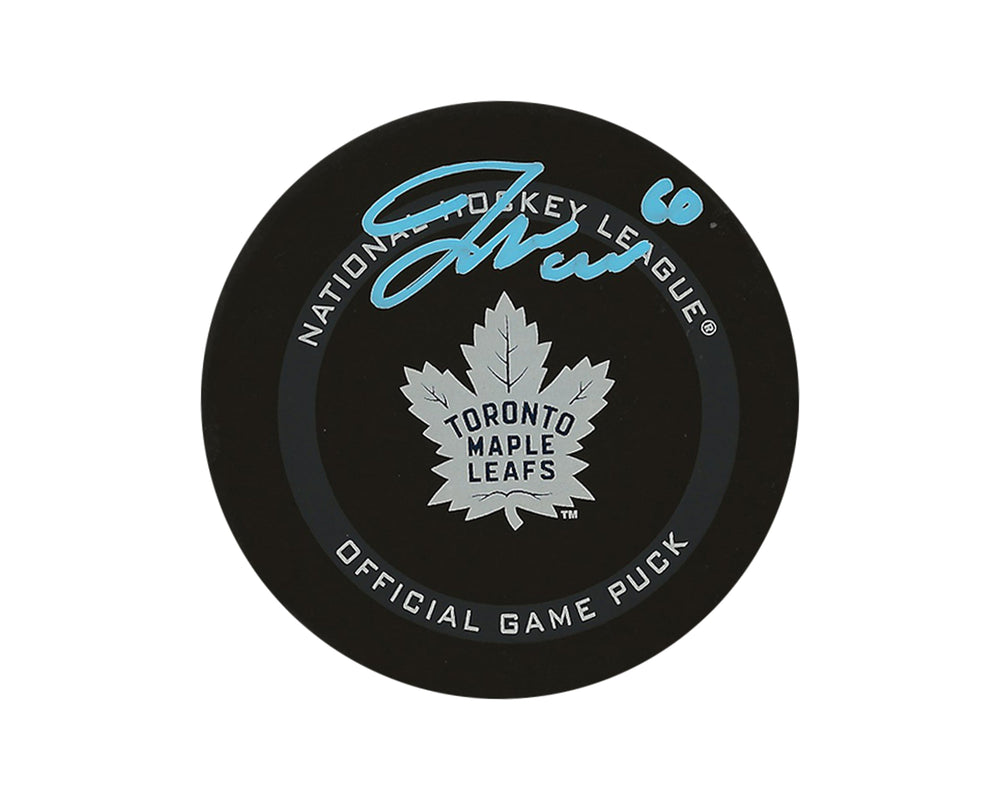 Palet officiel de match des Maple Leafs de Toronto autographié par Joseph Woll