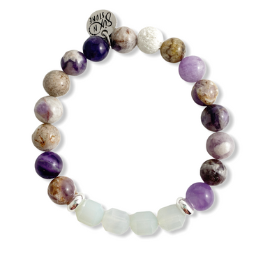 Bracelet en améthyste Chevron