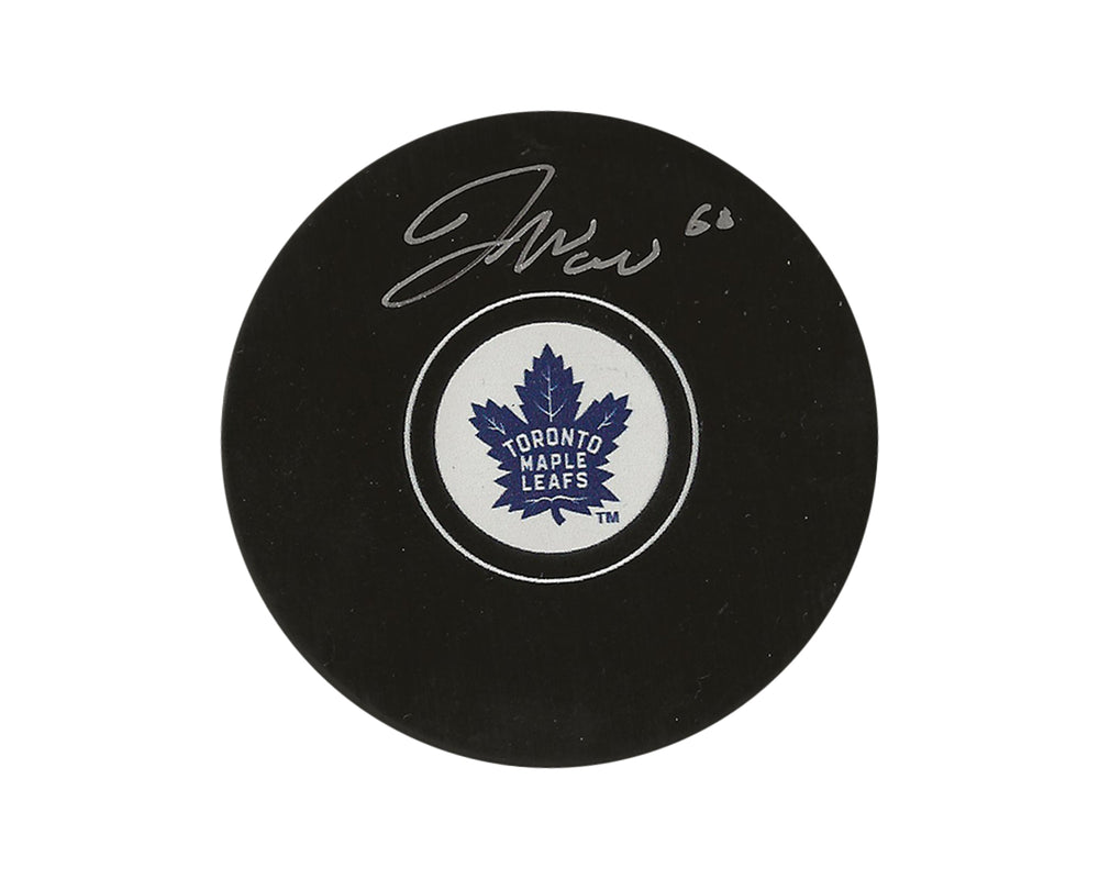 Palet de hockey autographié de Joseph Woll des Maple Leafs de Toronto