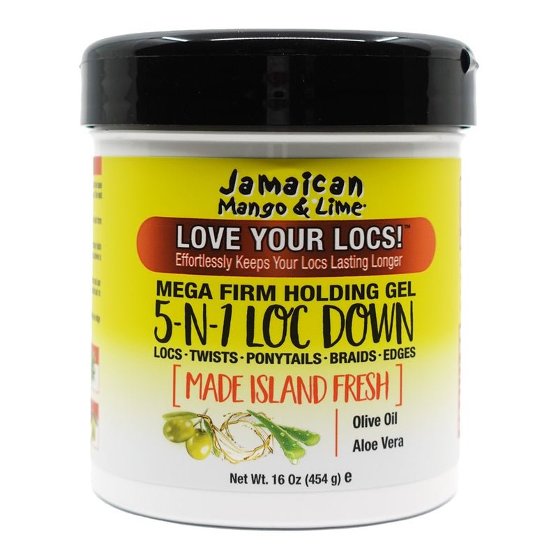 JAMAICAN MANGO & LIME 5 In 1 Loc Down Mega Firm Holding Gel 16 OZ