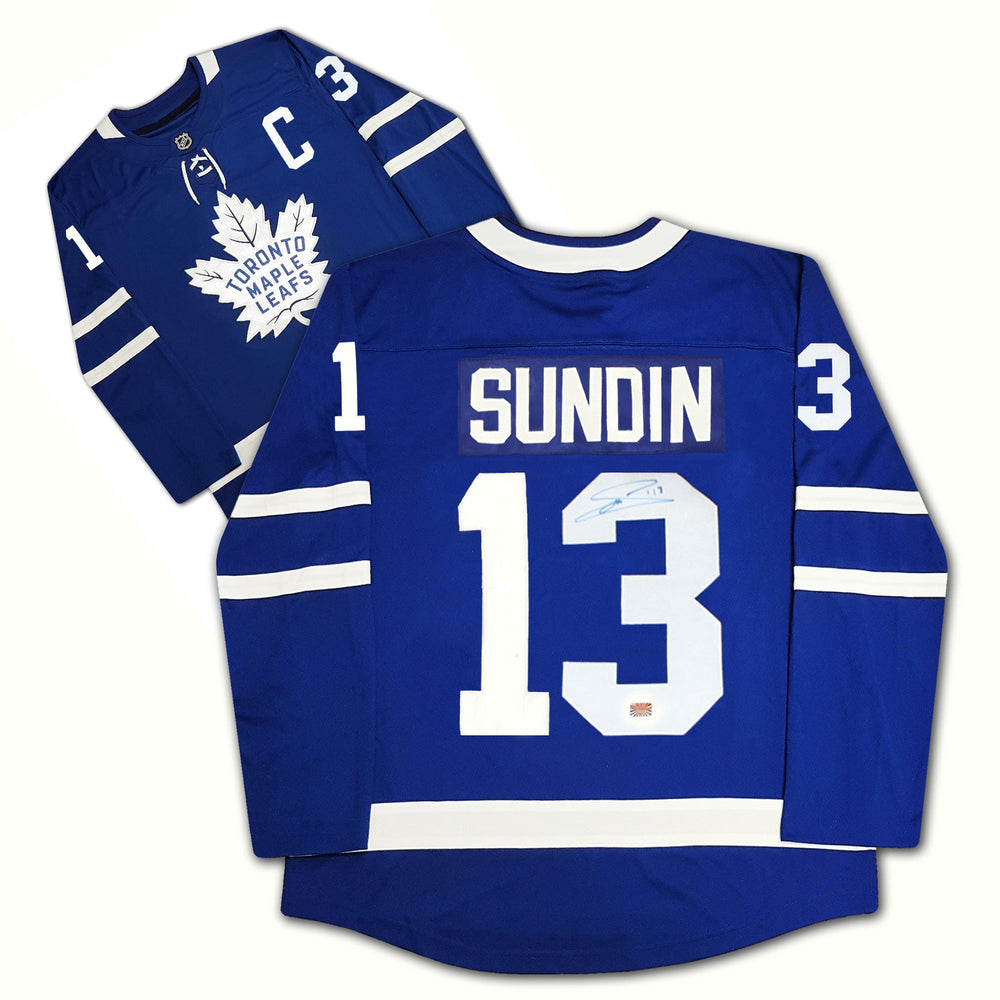 MAILLOT MATS SUNDIN AUTOGRAPHE LES TORONTO MAPLE LEAFS BLEU – OBJET DE COLLECTION HOCKEY LNH SIGNÉ (GRANDEUR G OU TG)