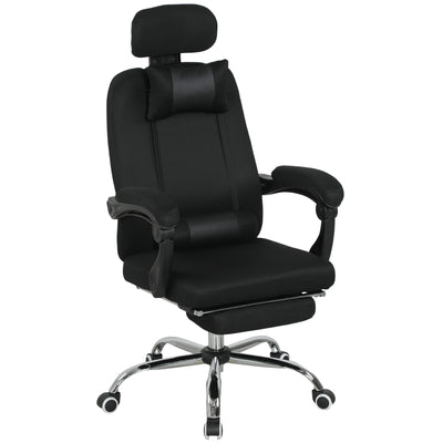Brady Ergonomic Executive High Back Office Chair with Footrest and Lumbar Support-Black