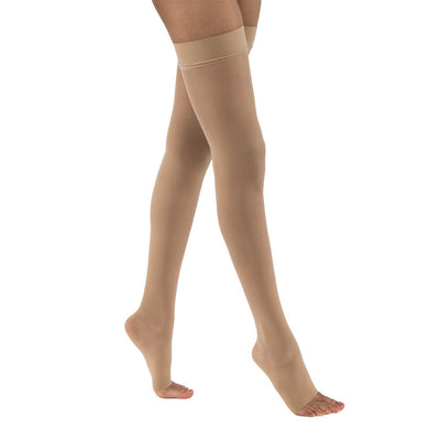 JOBST UltraSheer 30-40 mmHg Thigh High Dot Band Stockings, Open Toe