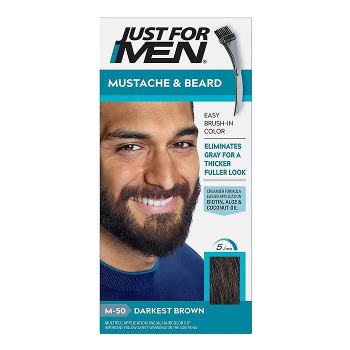 JUST FOR MEN MUSTACHE & BEARD COLOR DARKEST BROWN M-50