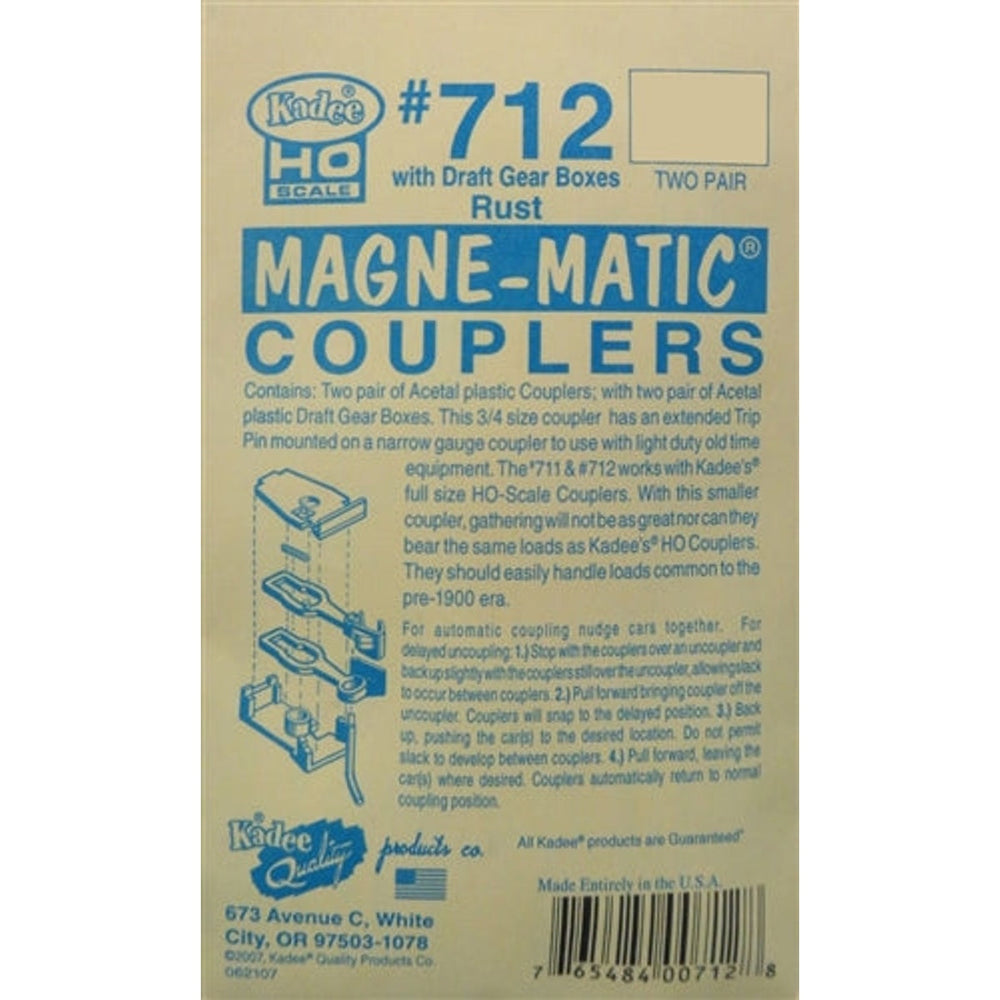 Kadee #712 HO Attelage en plastique pour usage léger/d'époque Rouille 2 paires
