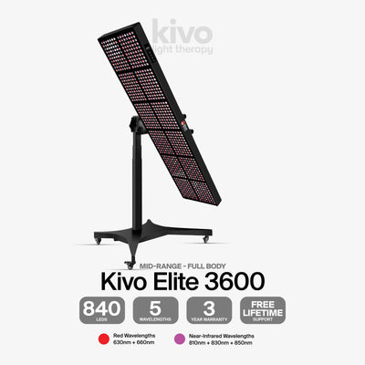 Kivo Elite 3600 : Panneau de luminothérapie rouge haut de gamme de taille XXL