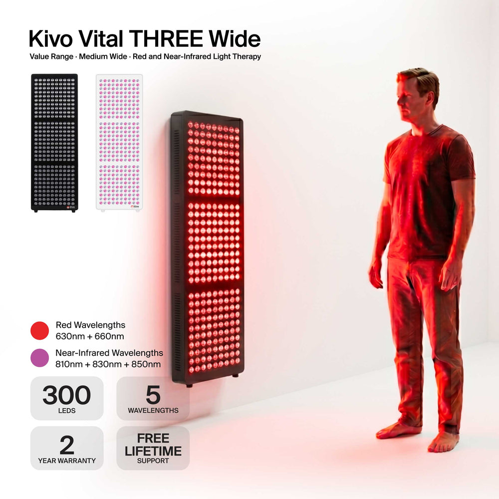 Kivo Vital 1500 : Panneau de luminothérapie rouge corps moyen large