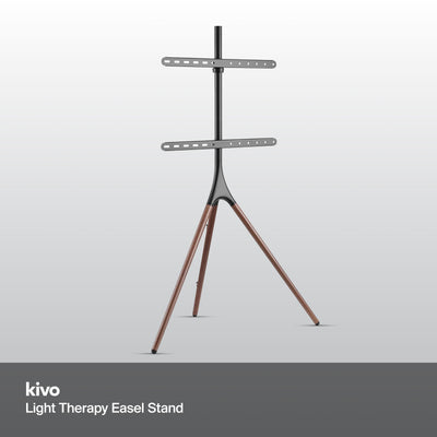 Kivo Easel: Walnut Wood + Steel Light Therapy Panel Stand