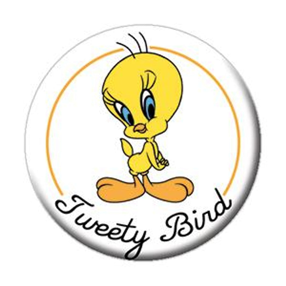 Bouton Looney Tunes avec Titi sur fond blanc