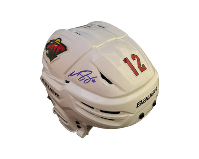 Matthew Boldy Autographed Minnesota Wild Bauer White Replica Helmet