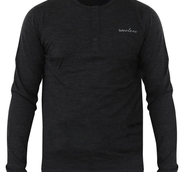 Men's Merino Wool Long Sleeve Henley — Midweight