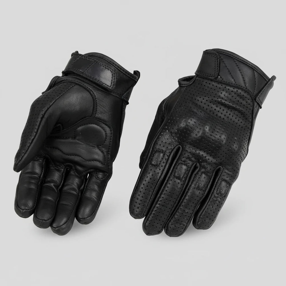 Gants de moto en cuir perforé et blindé Open Road pour hommes