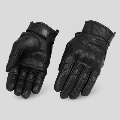 Open Road Men's Perforated Armored Leather Motorcycle Gloves