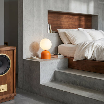 Lampe de table MIKI moderne en globe de verre pour chambre à coucher, salon et table de chevet