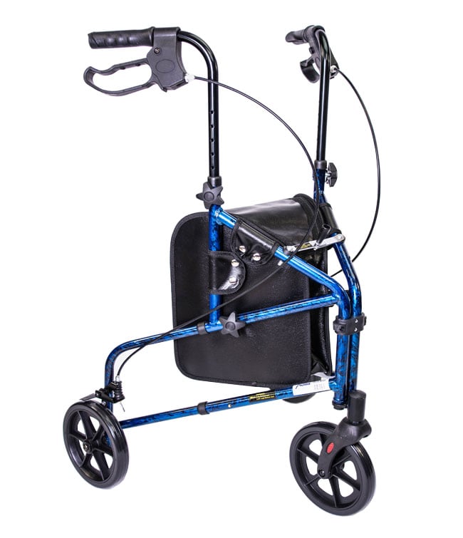 Déambulateur en aluminium MOBB 3" à roues – Offert en rouge et bleu