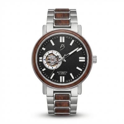 Montre Copernic en bois de noyer
