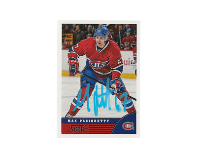 Carte de hockey Max Pacioretty autographiée Panini Score #254 2013-14
